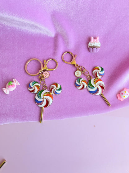 Lollipop Mouse Ears Cute Personalized Keychain