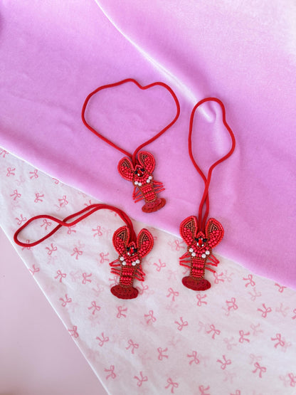 Lobster Bag Charm Personalized Beaded Purse Charm Summer Keychain