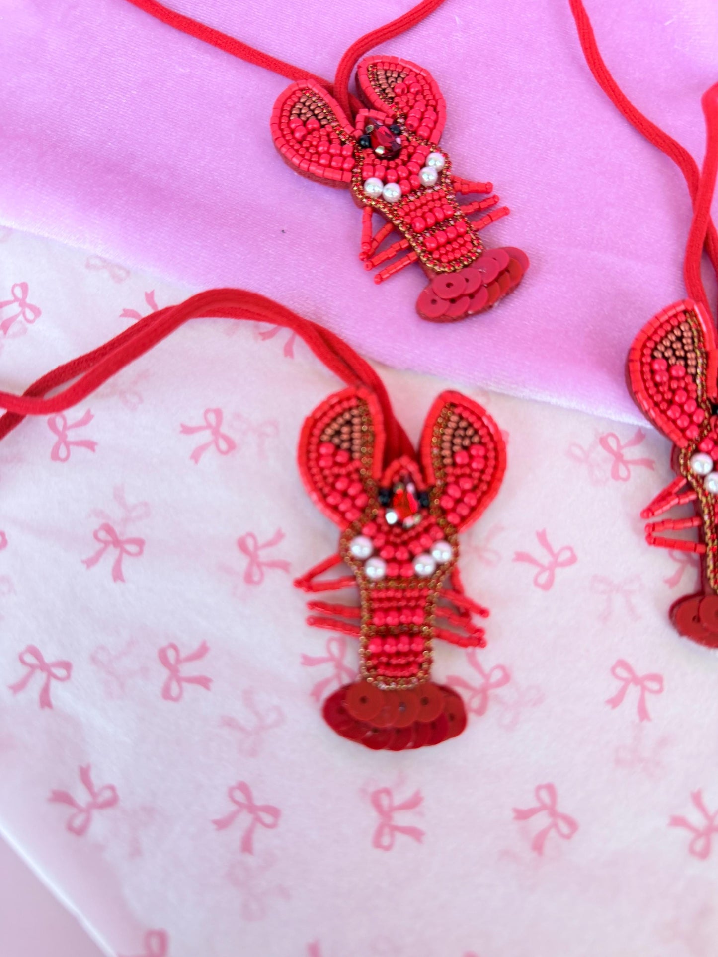 Lobster Bag Charm Personalized Beaded Purse Charm Summer Keychain