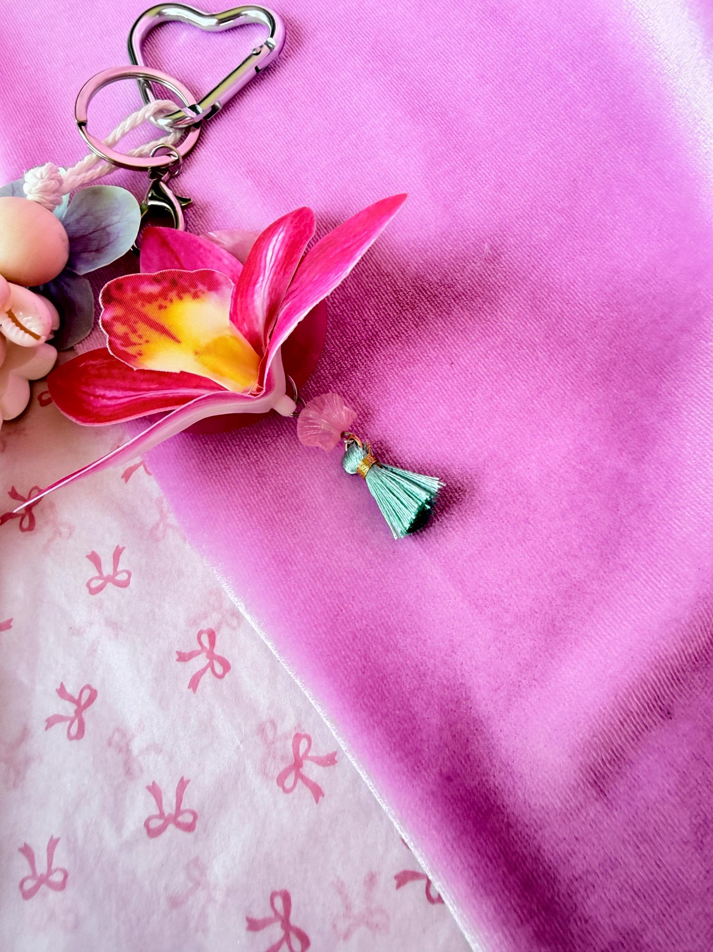 Tropical Flower Bag Charm Beach Tote Accessories