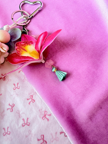 Tropical Flower Bag Charm Beach Tote Accessories