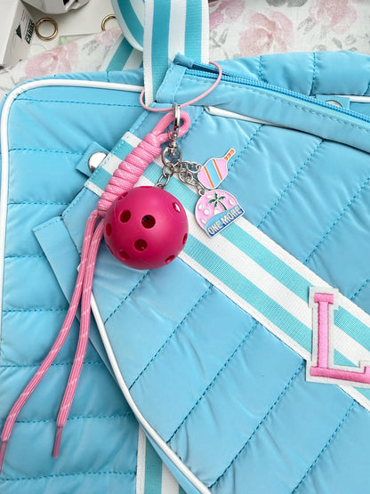 Personalized Pickleball Bag Charm Pink Pickleball Gifts