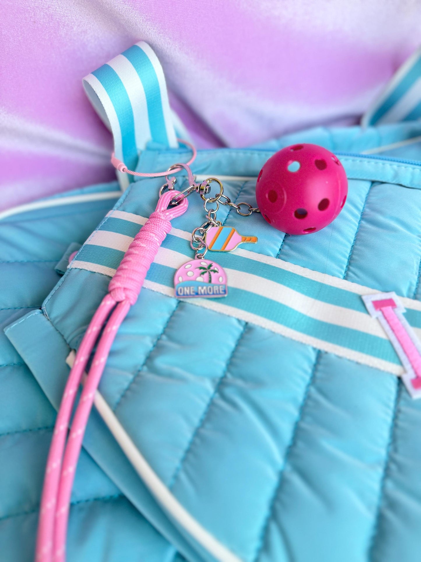 Personalized Pickleball Bag Charm Pink Pickleball Gifts