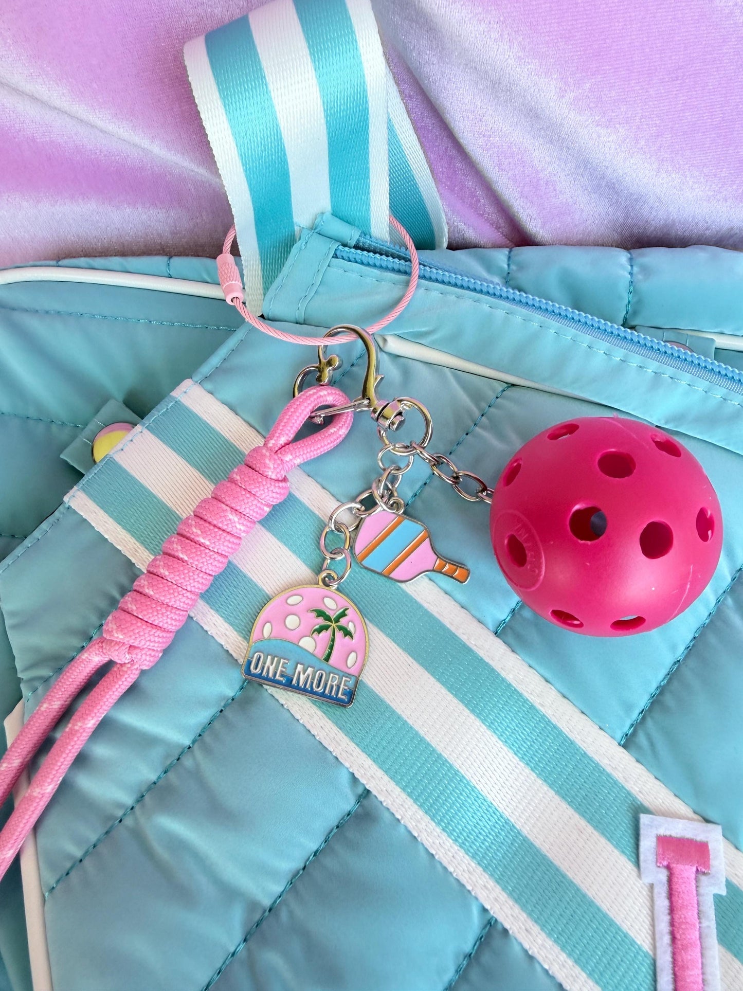 Personalized Pickleball Bag Charm Pink Pickleball Gifts