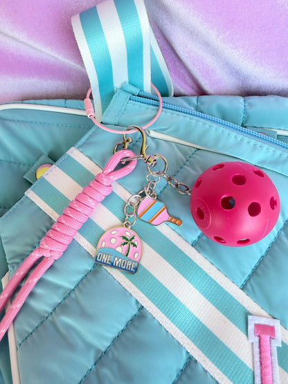 Personalized Pickleball Bag Charm Pink Pickleball Gifts