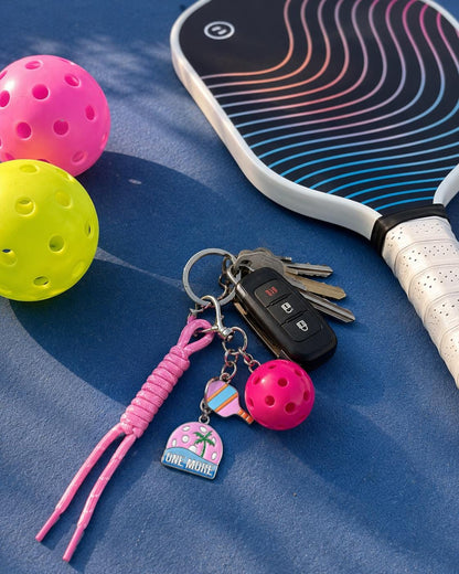 Personalized Pickleball Bag Charm Pink Pickleball Gifts