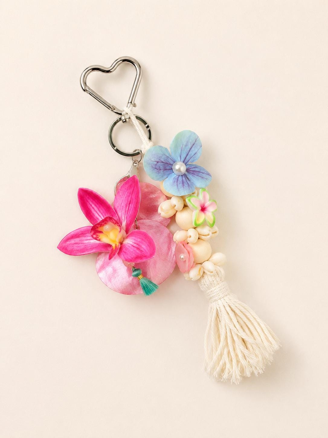 Tropical Flower Bag Charm Beach Tote Accessories