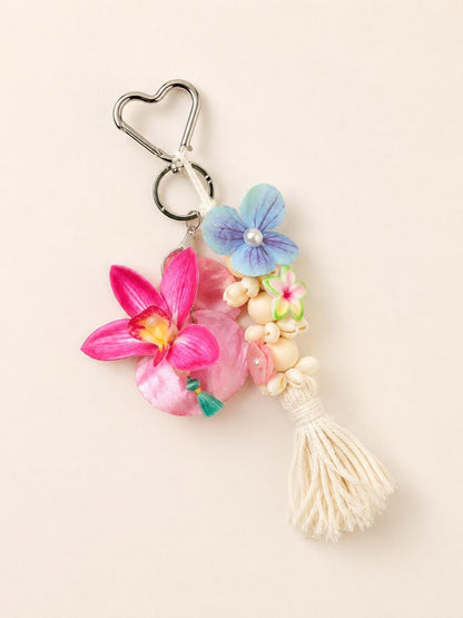 Tropical Flower Bag Charm Beach Tote Accessories