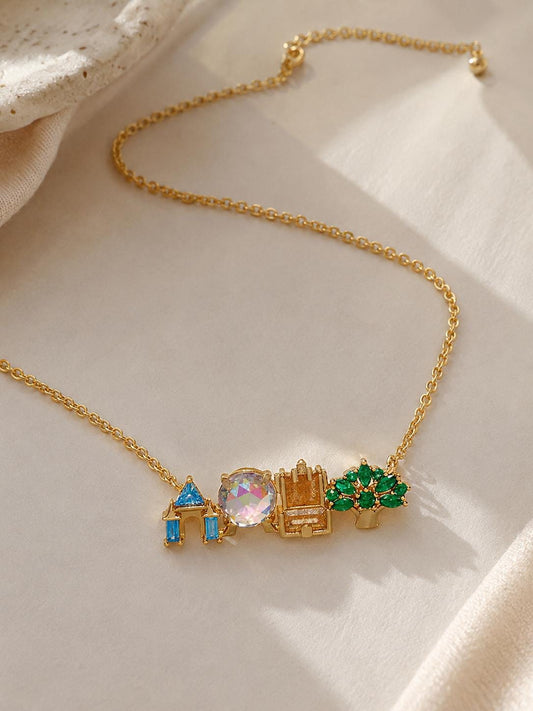 Four Parks Necklace Castle Charm Jewelry