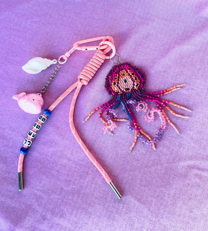 Beaded Jellyfish Keychain Ocean Lover Gift