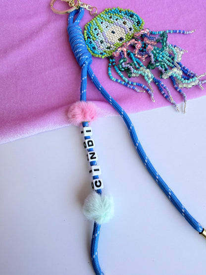 Beaded Jellyfish Keychain Ocean Lover Gift