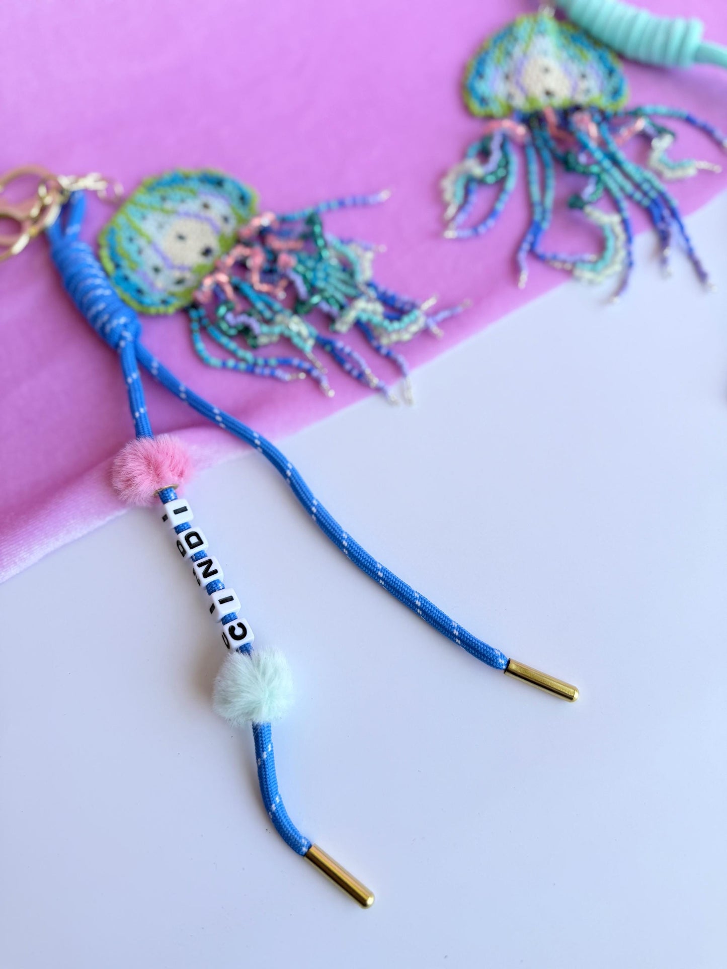 Beaded Jellyfish Keychain Ocean Lover Gift