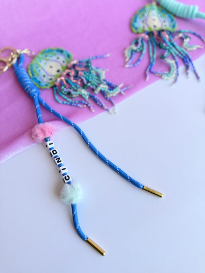 Beaded Jellyfish Keychain Ocean Lover Gift