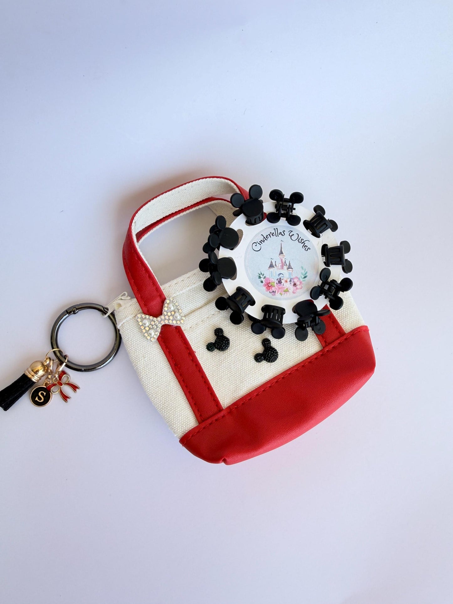 Personalized Mini Tote Bag & Mouse Ears Hair Clips