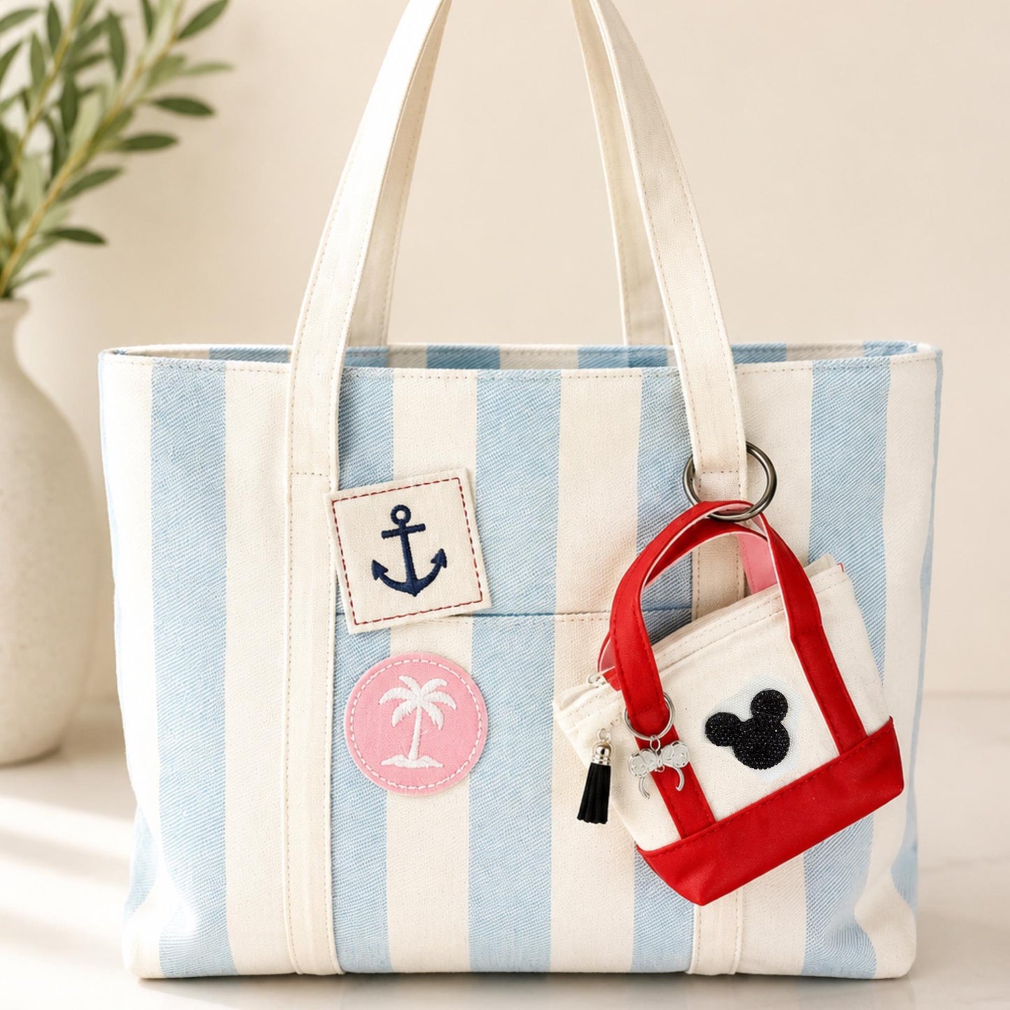 Mini Tote Bag Charm Personalized Purse Keychain