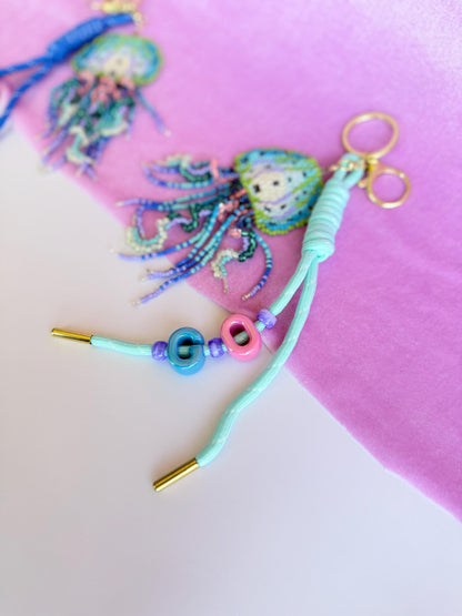 Beaded Jellyfish Keychain Ocean Lover Gift