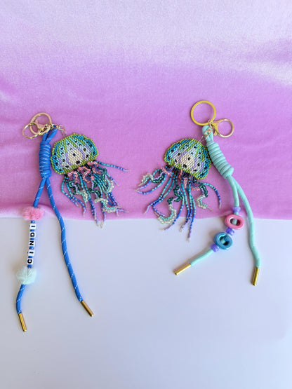 Beaded Jellyfish Keychain Ocean Lover Gift