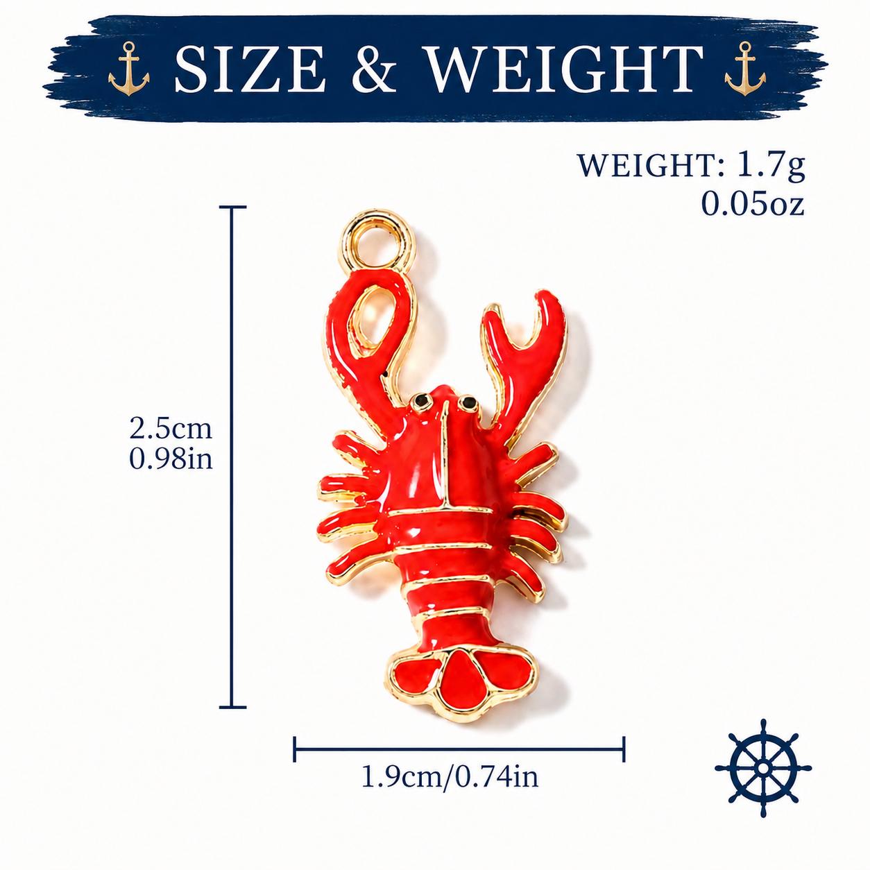 Lobster Charm Pendant Jewelry Making Supplies