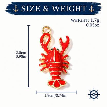 Lobster Charm Pendant Jewelry Making Supplies