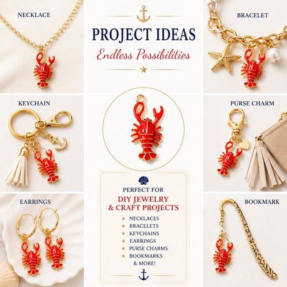 Lobster Charm Pendant Jewelry Making Supplies