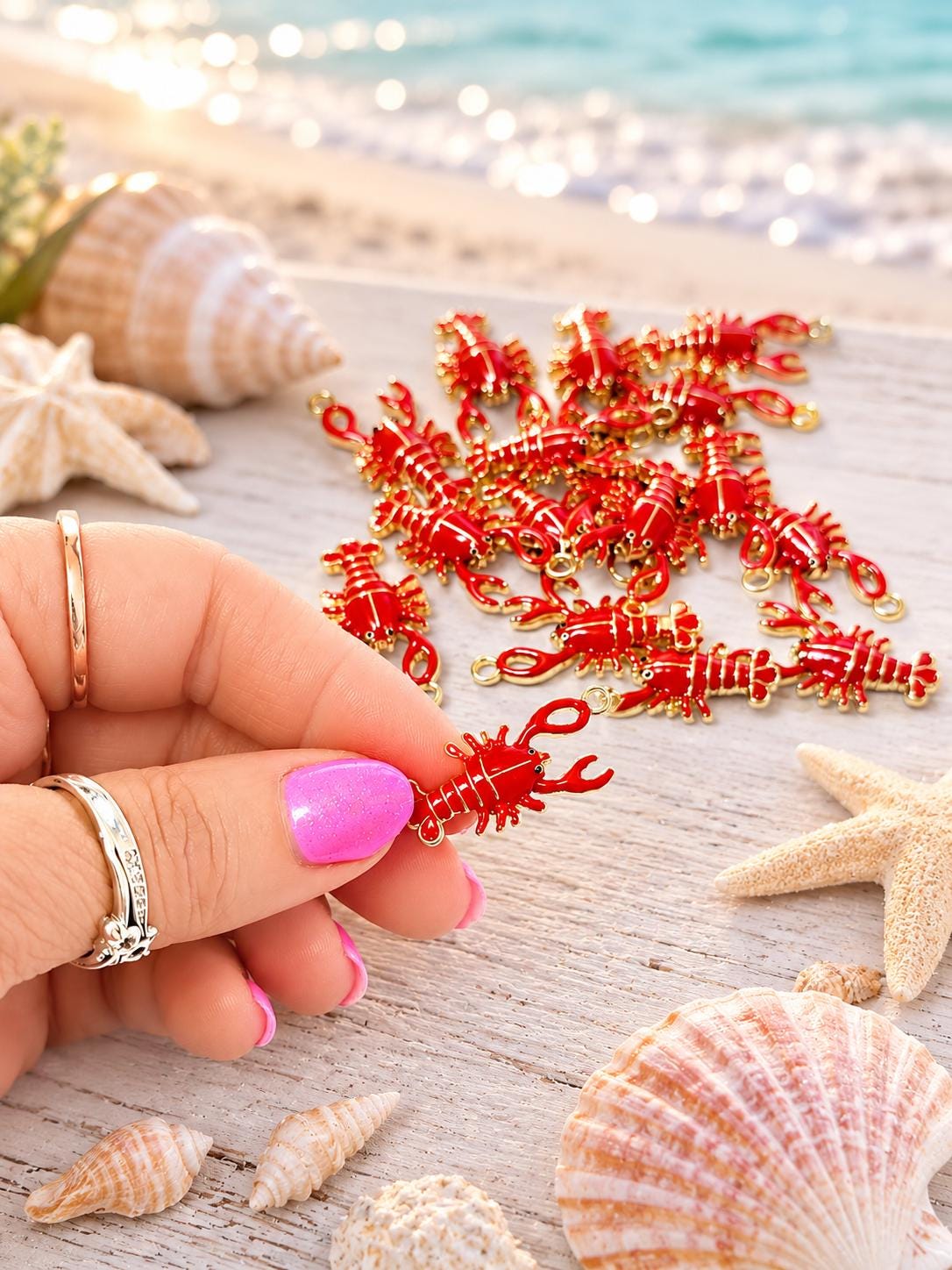 Lobster Charm Pendant Jewelry Making Supplies