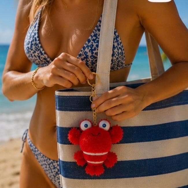 Plush Lobster Keychain Cute Beach Bag Charm