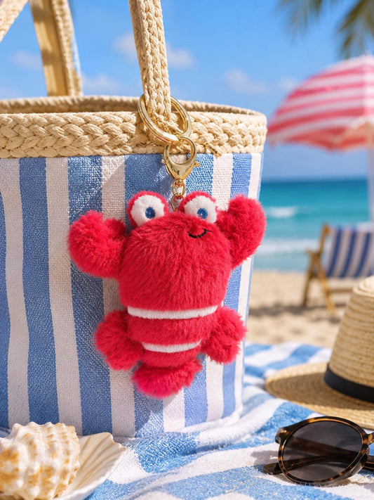Plush Lobster Keychain Cute Beach Bag Charm