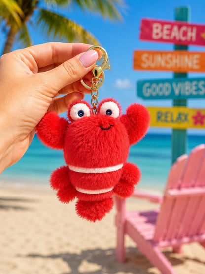 Plush Lobster Keychain Cute Beach Bag Charm