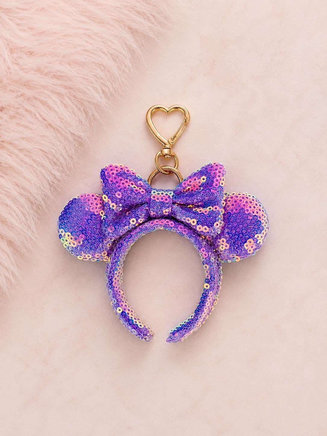 Sequin Mouse Ear Bag Charm Theme Park Vacation Gift