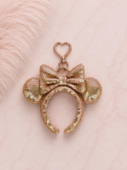 Sequin Mouse Ear Bag Charm Theme Park Vacation Gift
