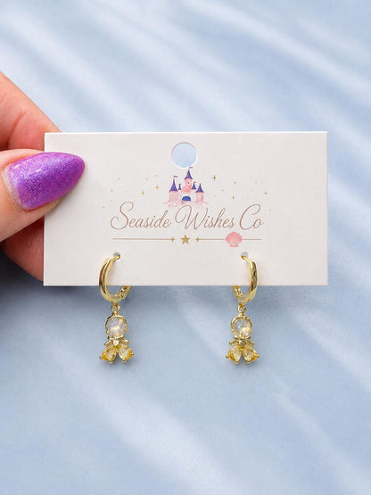 Enchanted Rose Charm Necklace & Earrings Jewelry Set