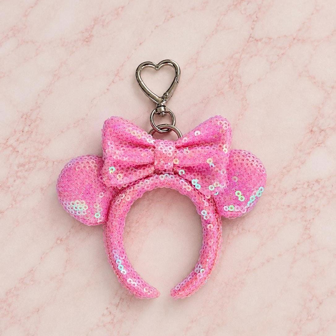 Sequin Mouse Ear Bag Charm Theme Park Vacation Gift
