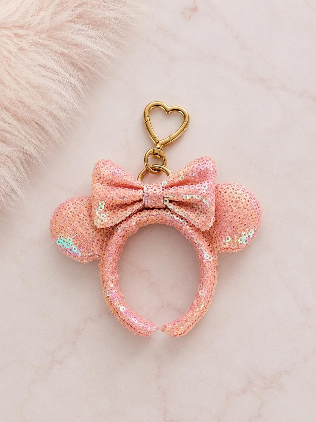 Sequin Mouse Ear Bag Charm Theme Park Vacation Gift