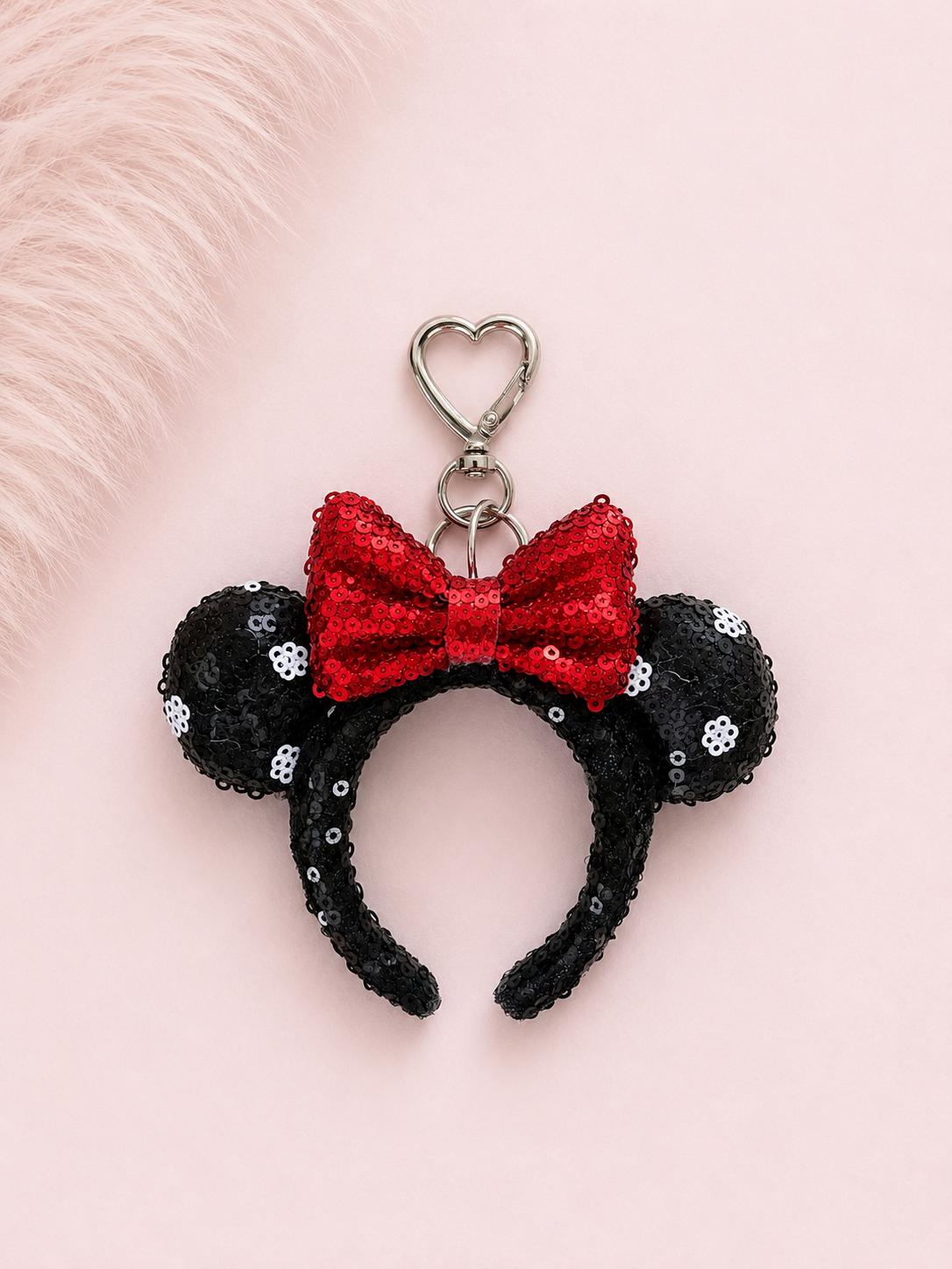 Sequin Mouse Ear Bag Charm Theme Park Vacation Gift