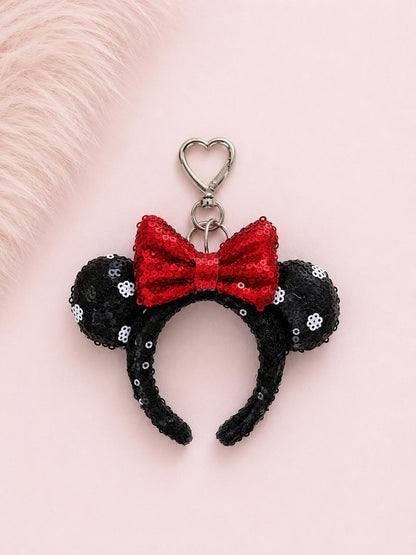 Sequin Mouse Ear Bag Charm Theme Park Vacation Gift