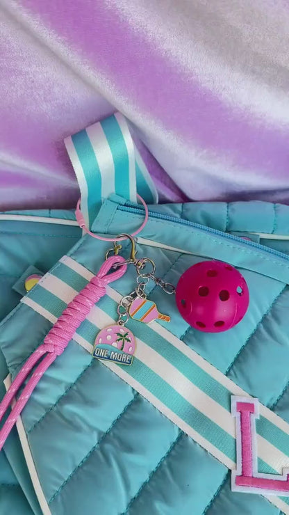 Personalized Pickleball Bag Charm Pink Pickleball Gifts