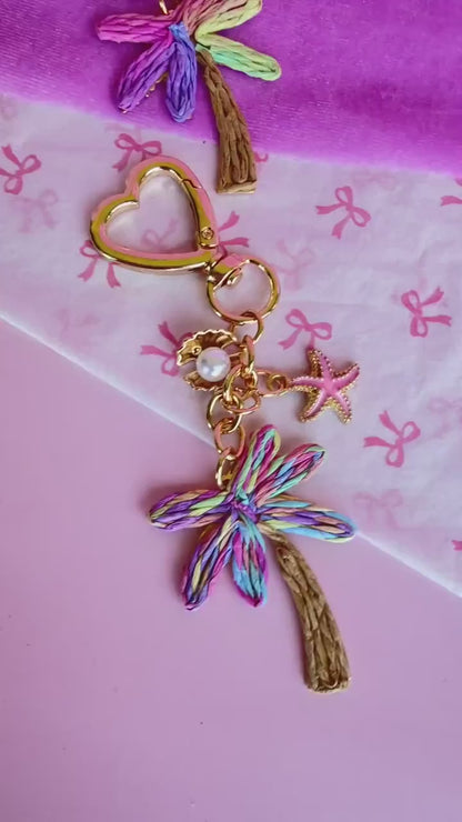Palm Tree Bag Charm Coastal Purse Accessory