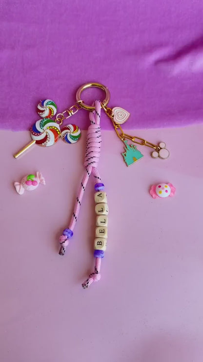 Lollipop Mouse Ears Cute Personalized Keychain