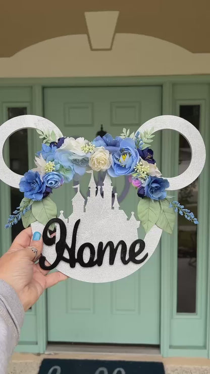 Custom Floral Mouse - Inspired Wooden Wreath - Personalized Fairytale Door Decor (Large & Small Available)
