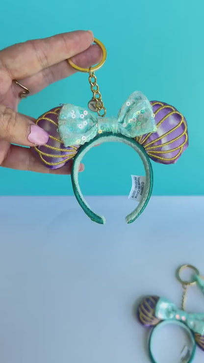 Mini Mouse Ear Headband Keychain Little Mermaid Bag Charm